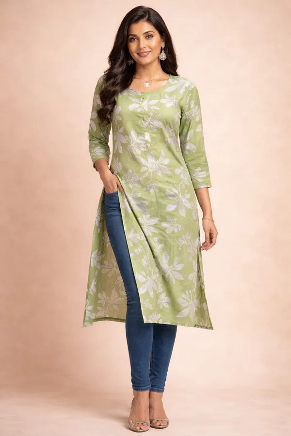 Green_Premium_Cotton_Kurti_For_Women