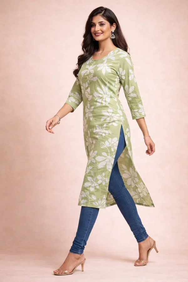 Green_Premium_Cotton_Kurti_For_Women