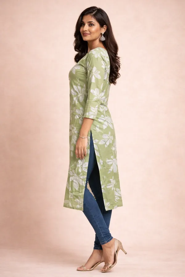 Green_Premium_Cotton_Kurti_For_Women