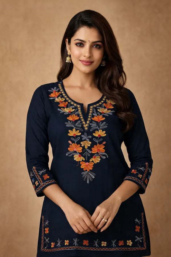 Navy_Blue_Premium_Cotton_Kurti_For_Women
