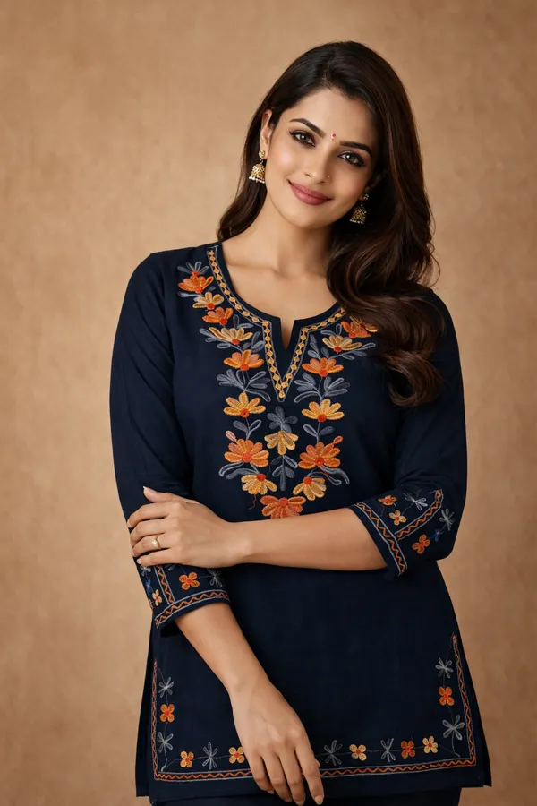 Navy_Blue_Premium_Cotton_Kurti_For_Women