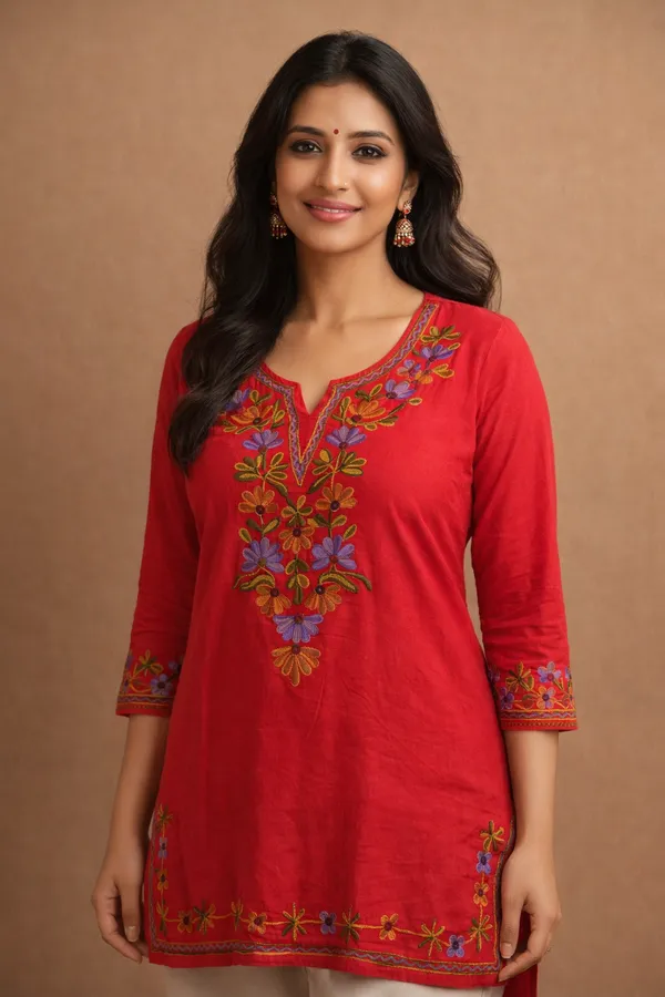 Red_Premium_Cotton_Kurti_For_Women