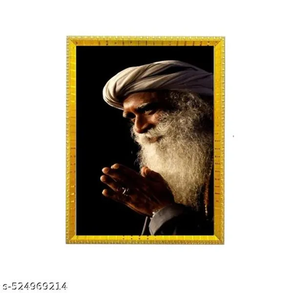 Inspirational_Quote_Photo_Frame,_A4_Size,_Gold_Decorative_Border_Namastee_Sadguru_Ji
