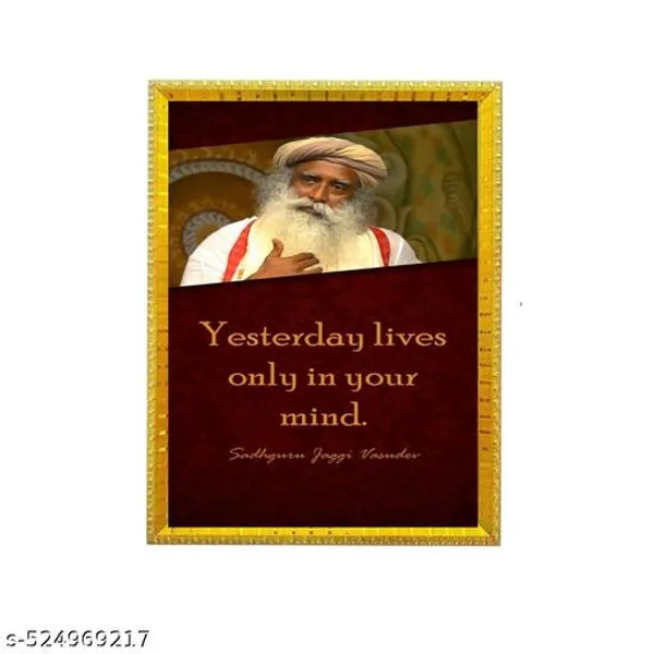 Inspirational_Quote_Photo_Frame,_A4_Size,_Gold_Decorative_Border_Yesterday_Lives