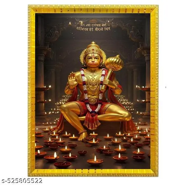Hanuman_Ji_Religious_Wall_Art_With_Golden_Frame,_A4_Size_Photo_Frame_For_Home_Temple,_Living_Room_1