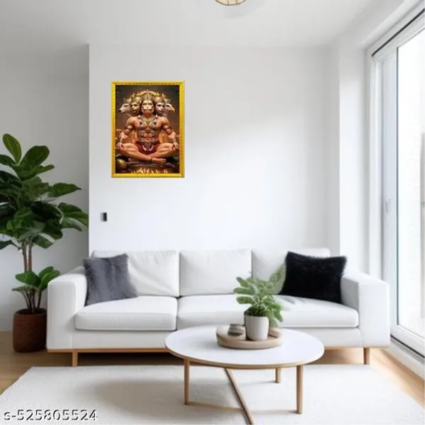 Hanuman_Ji_Religious_Wall_Art_With_Golden_Frame,_A4_Size_Photo_Frame_For_Home_Temple,_Living_Room_1