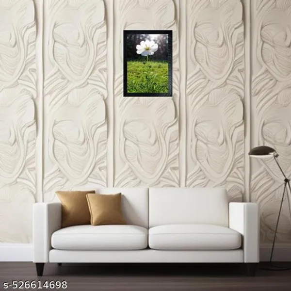 A4_Size_Beautiful_Positive_White_Flower_With_Grass_Photo_Frame_For_Home_Decor_Hotels_Resturants_Gym_Kids_Room_Pooja_Rooms_Temple_Gift