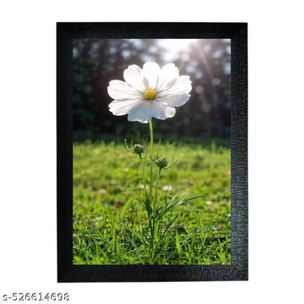 A4_Size_Beautiful_Positive_White_Flower_With_Grass_Photo_Frame_For_Home_Decor_Hotels_Resturants_Gym_Kids_Room_Pooja_Rooms_Temple_Gift