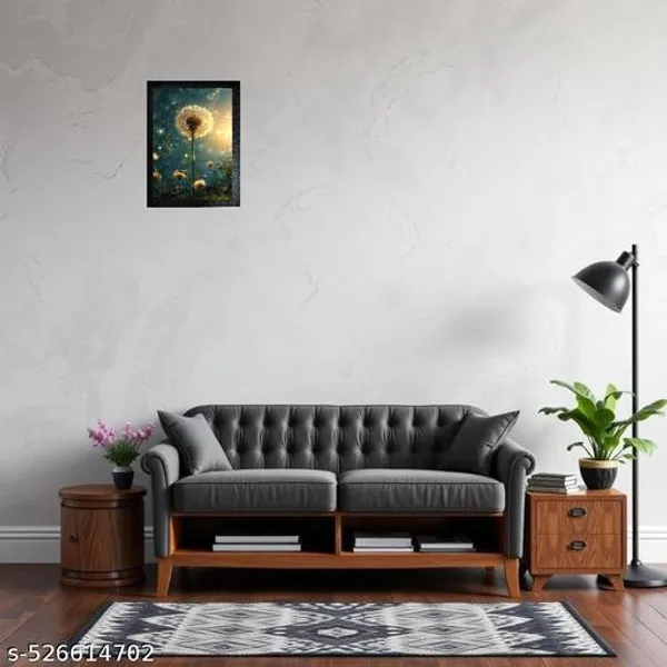 A4_Size_Beautiful_Positive_Yellow_Flower_With_Grass_Photo_Frame_For_Home_Decor_Hotels_Resturants_Gym_Kids_Room_Pooja_Rooms_Temple_Gift