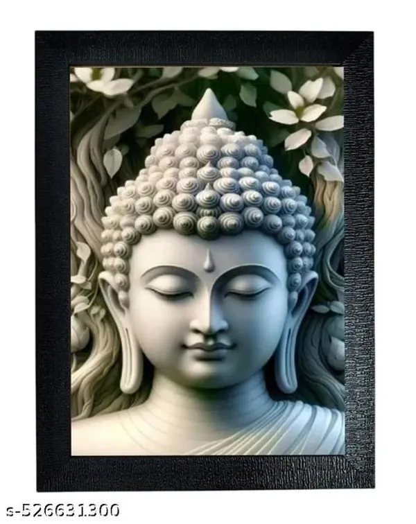 Buddha_Wall_Art_With_Frame,_Meditation_Theme,_A4_Size,_Black_Frame,_For_Living_Room,_Office,_Yoga_Room