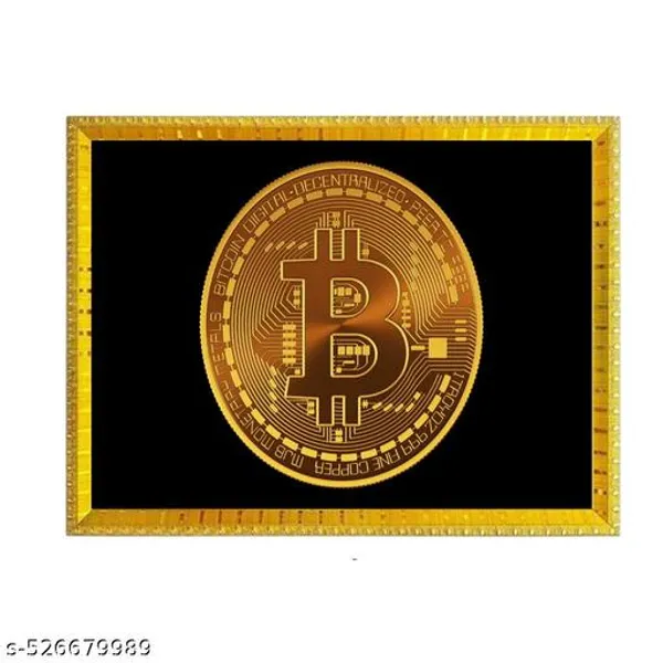 Bitcoin_Art_Print_With_Gold_Frame,_A4_Size,_Psychedelic_Rainbow_Design_Z_Black