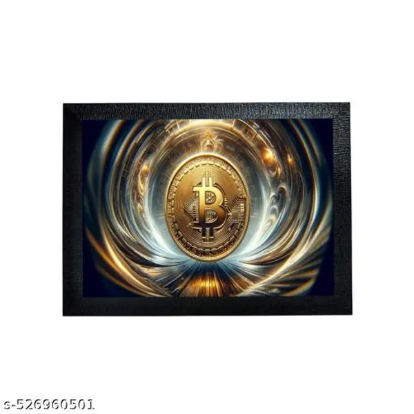 Home_Wall_Decor_Frames__Bitcoin_Modern_Art_Wall_Framed_Paintings_For_Office,_Dining,_Living_Room_Decoration_08Inchx12Inch,_Framing_With_Leminated