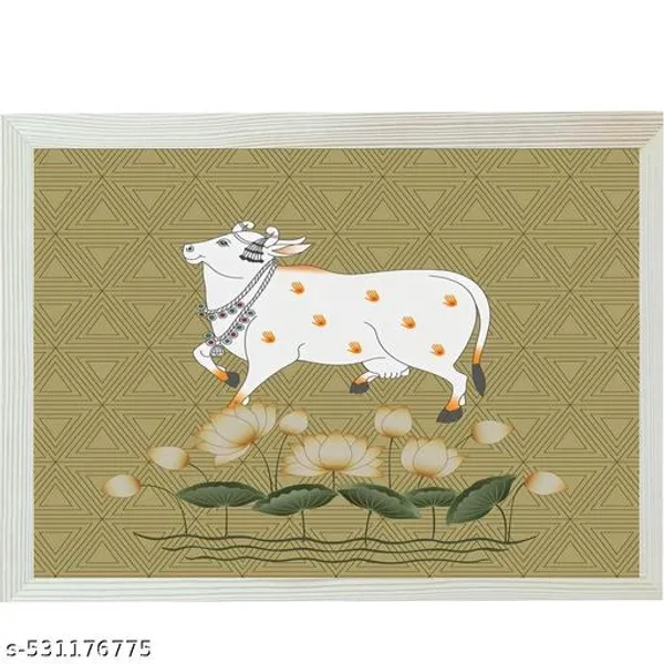 A4_Size_Wooden_Photo_Frame_Pichwai_Cow_Lotuss_&_Bells_Photo_Frame_Office_,_Home_,_Hall_Decoretive...