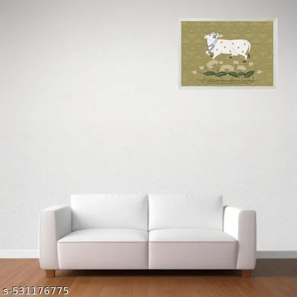 A4_Size_Wooden_Photo_Frame_Pichwai_Cow_Lotuss_&_Bells_Photo_Frame_Office_,_Home_,_Hall_Decoretive...