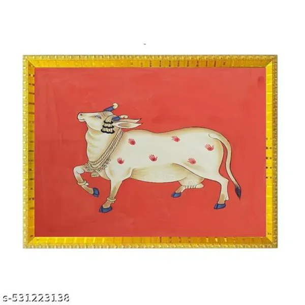 A4_Size_Gold_Photo_Frame_Pichwai_Cow_Lotuss_&_Bells_Photo_Frame_Office_,_Home_,_Hall_Decoretive