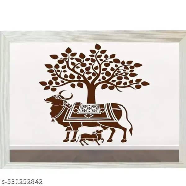 A4_Size_Wooden_Photo_Frame_Pichwai_Cow_Lotuss_&_Bells_Photo_Frame_Office_,_Home_,_Hall_Decoretive