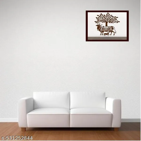 A4_Size_Brown_Photo_Frame_Pichwai_Cow_Lotuss_&_Bells_Photo_Frame_Office_,_Home_,_Hall_Decoretive