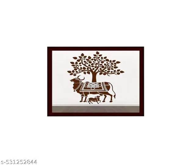 A4_Size_Brown_Photo_Frame_Pichwai_Cow_Lotuss_&_Bells_Photo_Frame_Office_,_Home_,_Hall_Decoretive