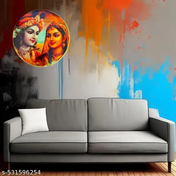 Radha_Krishna_Golden_Round_Frame_Size_12_*_12_Inch_Your_Home_,_Office_Decorative_1