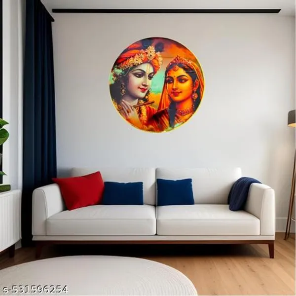 Radha_Krishna_Golden_Round_Frame_Size_12_*_12_Inch_Your_Home_,_Office_Decorative_1