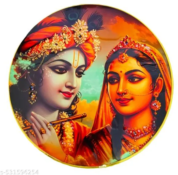 Radha_Krishna_Golden_Round_Frame_Size_12_*_12_Inch_Your_Home_,_Office_Decorative_1