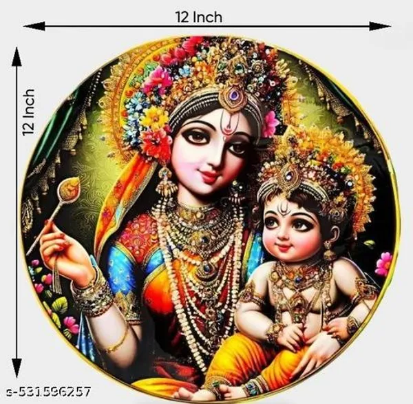 Yashoda_Krishna_Golden_Round_Frame_Size_12_*_12_Inch_Your_Home_,_Office_Decorative_1