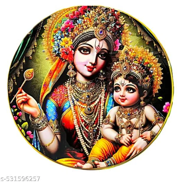 Yashoda_Krishna_Golden_Round_Frame_Size_12_*_12_Inch_Your_Home_,_Office_Decorative_1