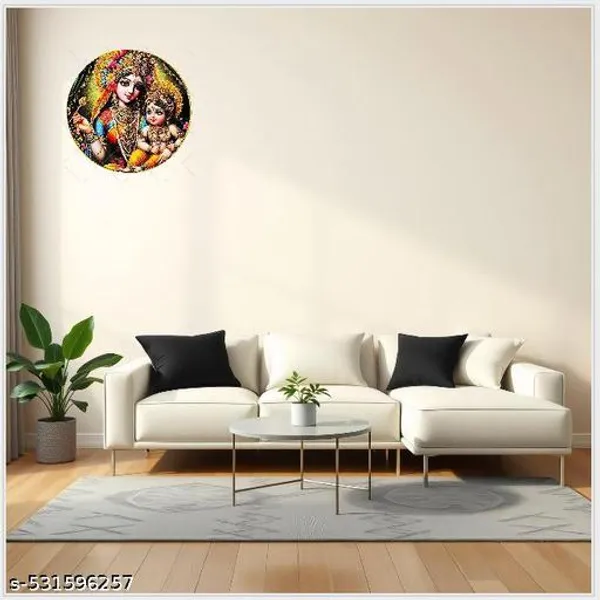 Yashoda_Krishna_Golden_Round_Frame_Size_12_*_12_Inch_Your_Home_,_Office_Decorative_1
