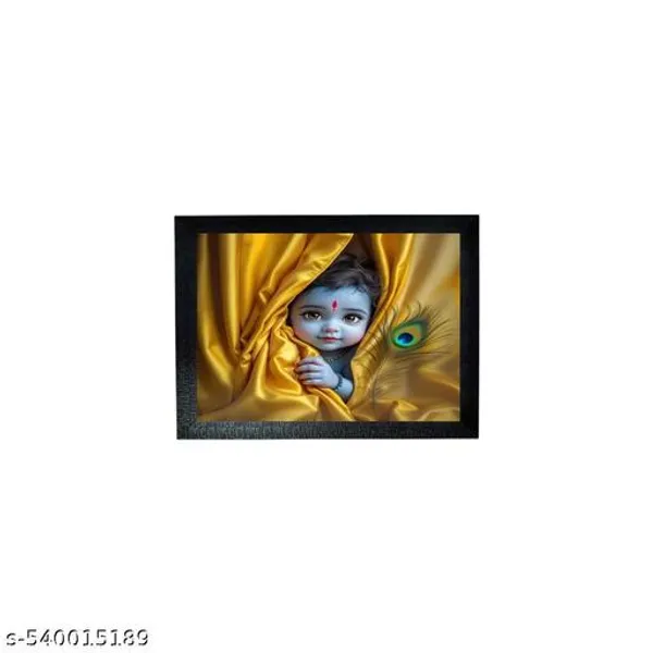 Bareth_Brothers_Divine_Peek__Baby_Krishna_A4_Frame_Digital_Reprint_08_Inch_X_12_Inch_Painting