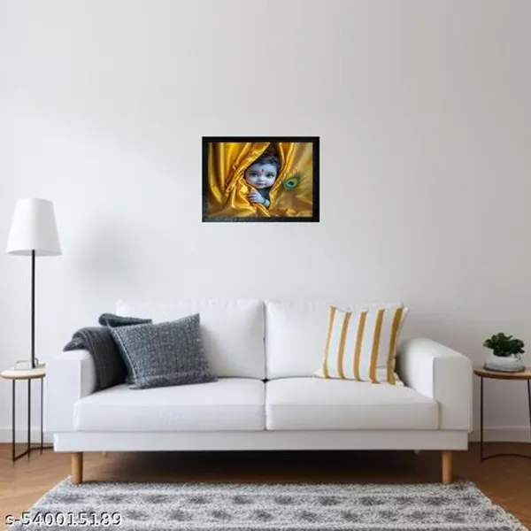 Bareth_Brothers_Divine_Peek__Baby_Krishna_A4_Frame_Digital_Reprint_08_Inch_X_12_Inch_Painting