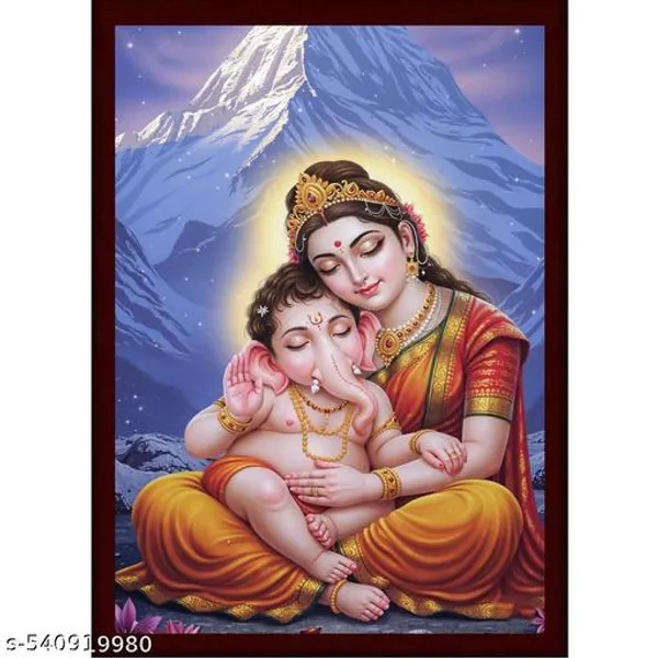 A4_Size_Ganeshh_Ji_With_Parvati_God_Photo_Frame_For_Living_Room,_Home_Decor,_Bedroom_Temple_Kids_Room_Offices_Hotels_Reesturants_Gifts_Offices_Pack_1