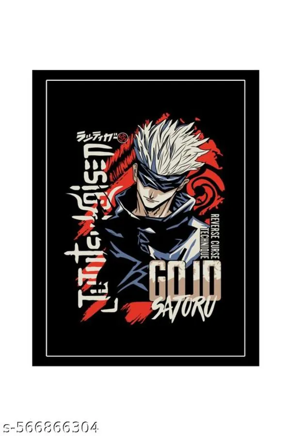Anime_Wall_Frame__“Gojo_Satoru”_Reverse_Curse_Design__Bold_Black_&_Red_Theme__Plastic_Frame_For_Bedroom,_Study_Room,_Anime_Corners