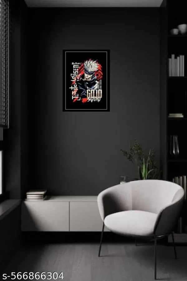 Anime_Wall_Frame__“Gojo_Satoru”_Reverse_Curse_Design__Bold_Black_&_Red_Theme__Plastic_Frame_For_Bedroom,_Study_Room,_Anime_Corners