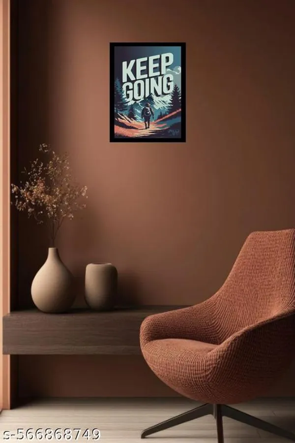 Motivational_Wall_Frame__“Keep_Going”_Quote__Mountain_&_Hiker_Illustration__Wooden_Frame_For_Study_Room,_Office,_Gym,_Travel_Corner
