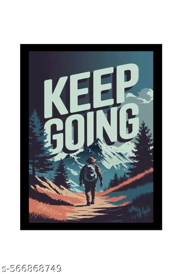 Motivational_Wall_Frame__“Keep_Going”_Quote__Mountain_&_Hiker_Illustration__Wooden_Frame_For_Study_Room,_Office,_Gym,_Travel_Corner