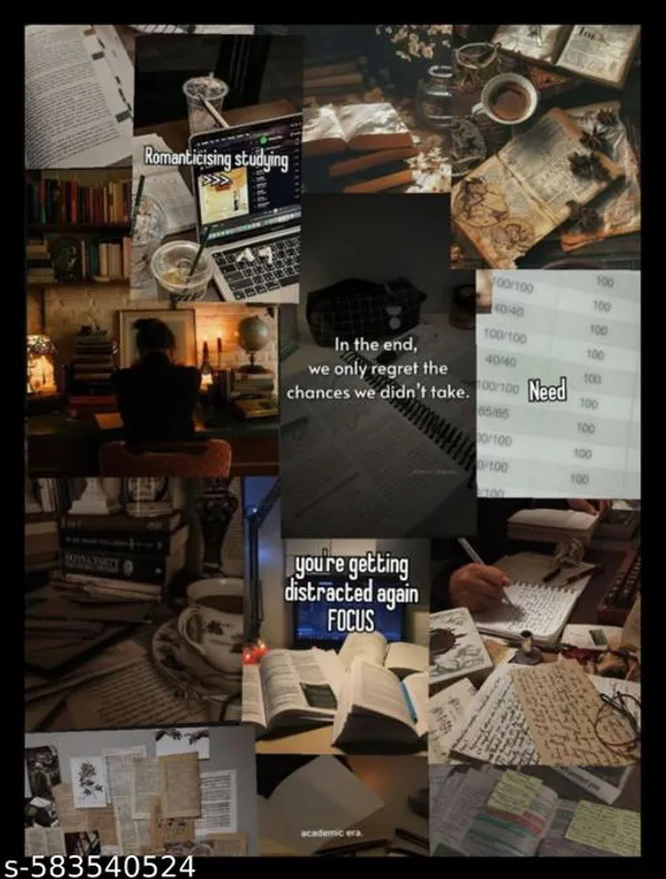 A4_Size_“Study_Motivation_Collage”_Printed_Plastic_Photo_Frame__Aesthetic_Study_Room_Decor