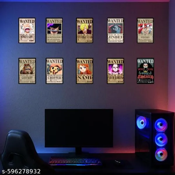 One_Piece_Bounty_Posters__Pack_Of_10__Anime_Wall_Frame_Set__Black_Frame_10X13_Inch_Each