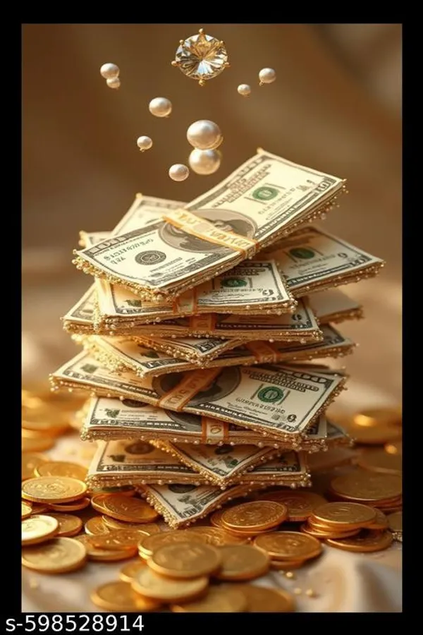 Luxury_Dollar_&_Gold_Coin_Decorative_Showpiece__Wealth_&_Prosperity_Wooden_Frame