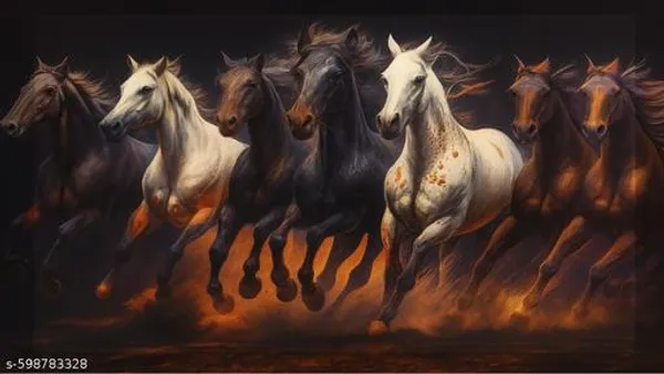 7_Horses_Wooden_3D_Wall_Scenery__Multicolor_Power_Edition_For_Home_&_Office_Decor