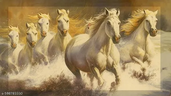 7_Horses_Wooden_3D_Wall_Scenery_Off_White__Multicolor_Power_Edition_For_Home_&_Office_Decor