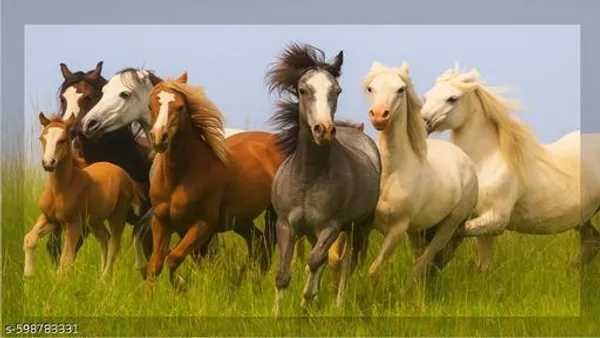 7_Horses_Wooden_3D_Wall_Scenery_Green__Multicolor_Power_Edition_For_Home_&_Office_Decor