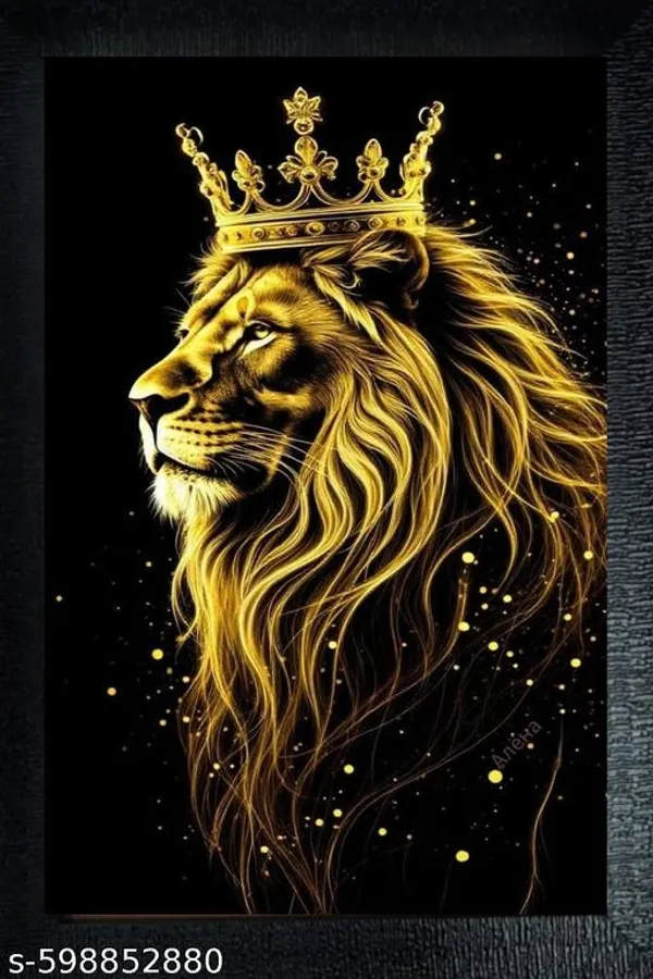 Royal_Golden_Crown_Lion_Wooden_Frame__Luxury_Wall_Decor