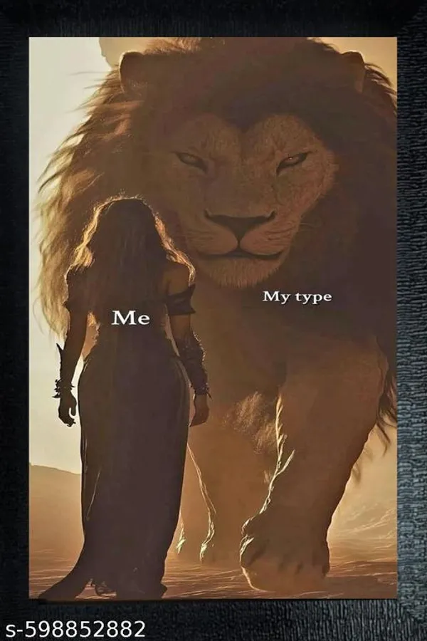 Me_&_My_Type_Girl_Lion_Wooden_Frame__Couple_&_Friendship_Wall_Decor