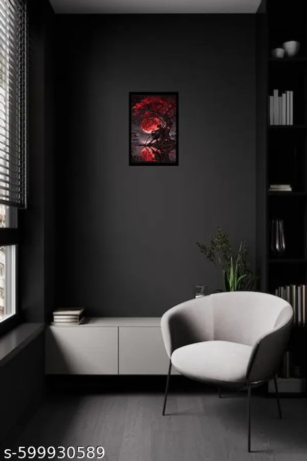 Samurai_Warrior_Under_Red_Moon_Canvas_Wall_Frame