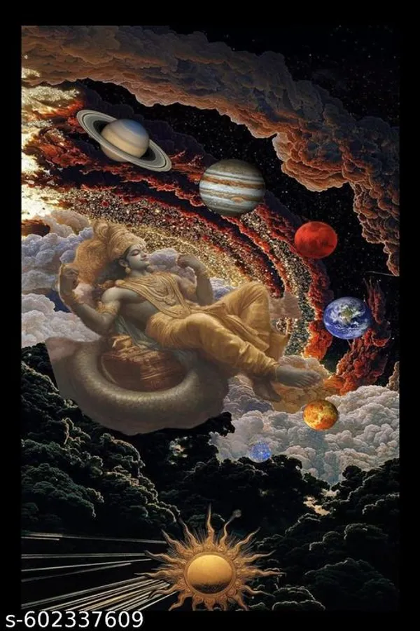 Divine_Cosmos:_Lord_Vishnu_On_Sheshnag_Wooden_Frame