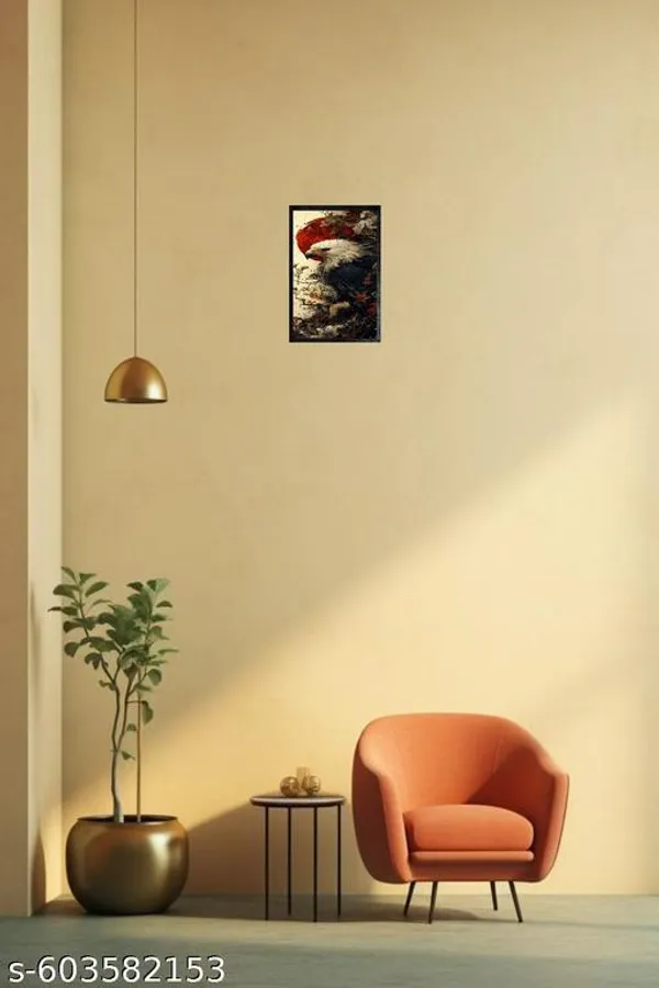 “Majestic_Eagle_With_Red_Sun”_Artistic_Wooden_Wall_Frame