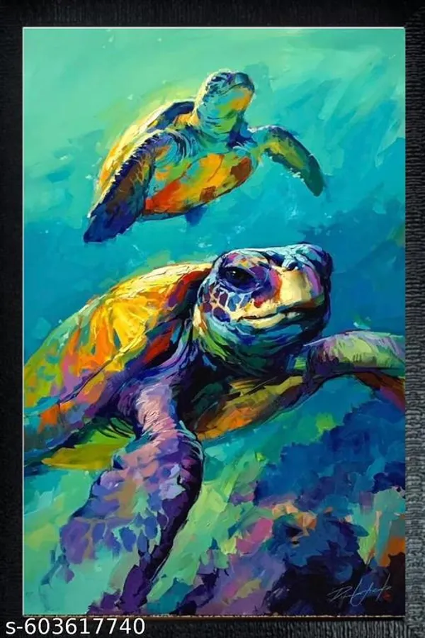 Colorful_Sea_Turtle_Wooden_Wall_Frame