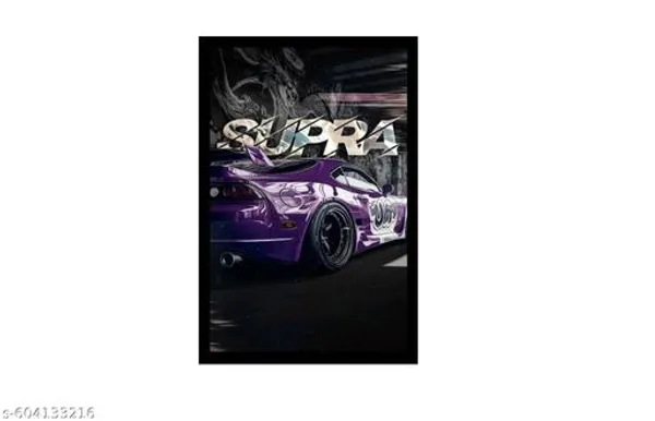 Toyota_Supra_Jdm_Car_Wall_Art__Wooden_Frame