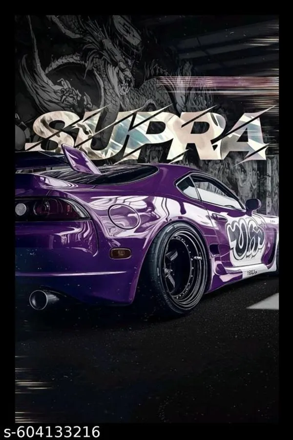 Toyota_Supra_Jdm_Car_Wall_Art__Wooden_Frame