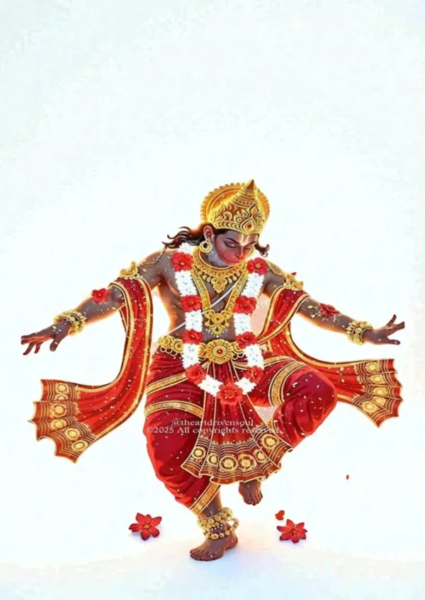 Divine_Dance_Lord_Hanuman_Digital_Art_Print__Sitaram_Bajrangbali_Wooden_Photo_Frame